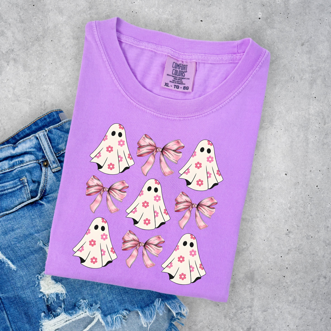 Flower Ghost Coquette Graphic Tee & Crewneck