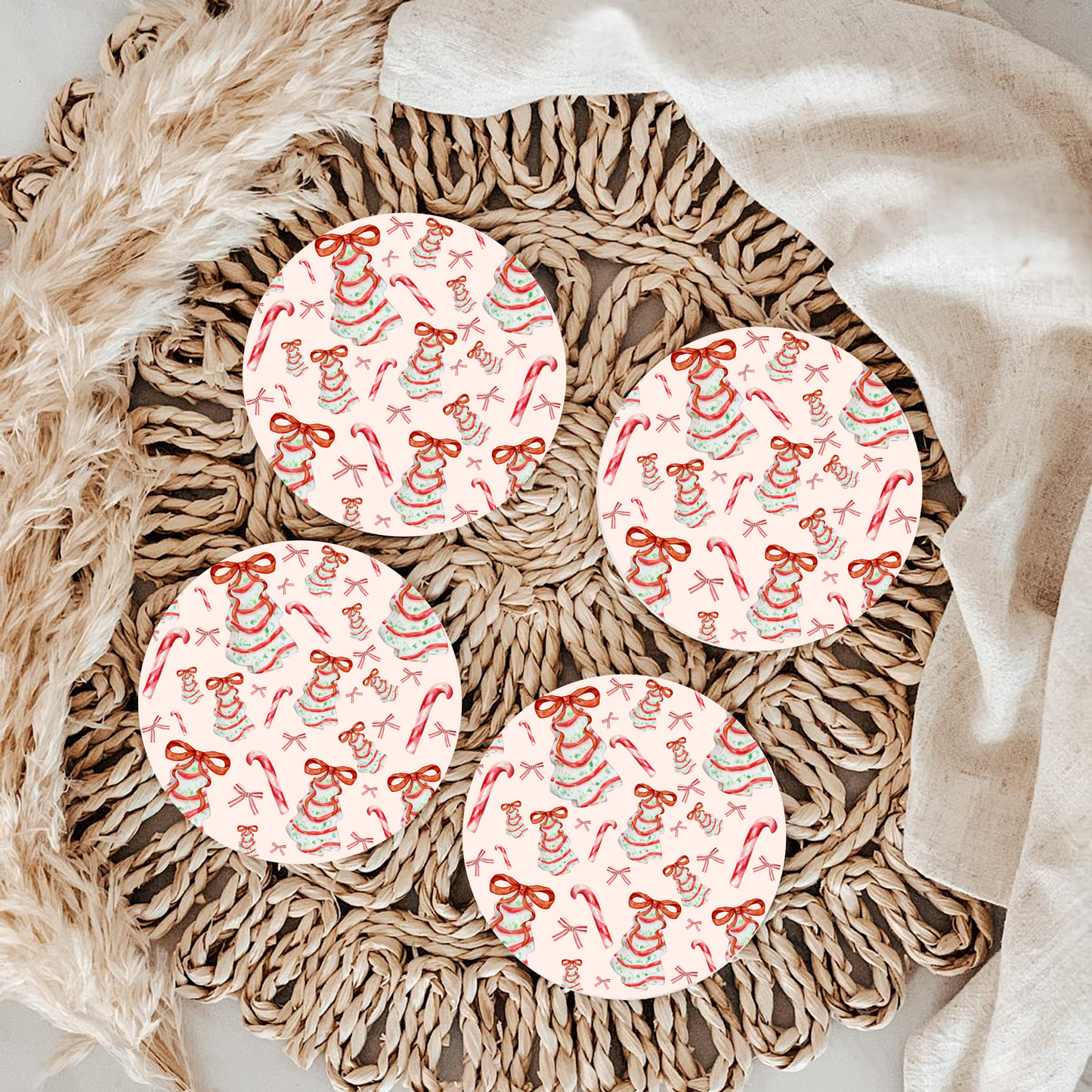 2 ct Christmas Car Coasters