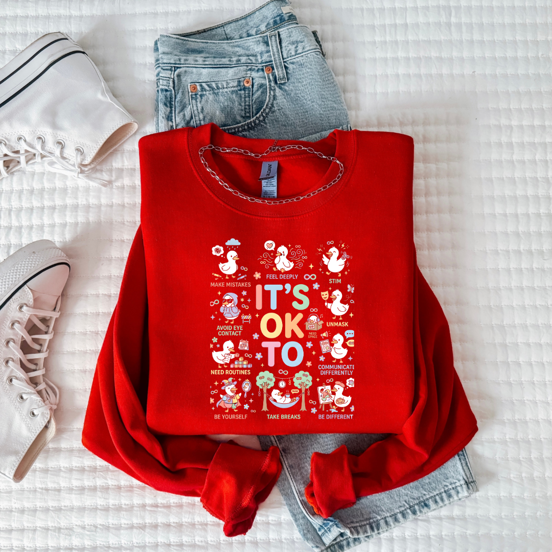 It's Okay To Ducks Youth Graphic Tee & Crewneck