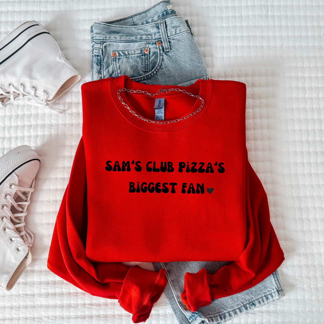 Sam's Club Pizza Biggest Fan Youth Crewneck