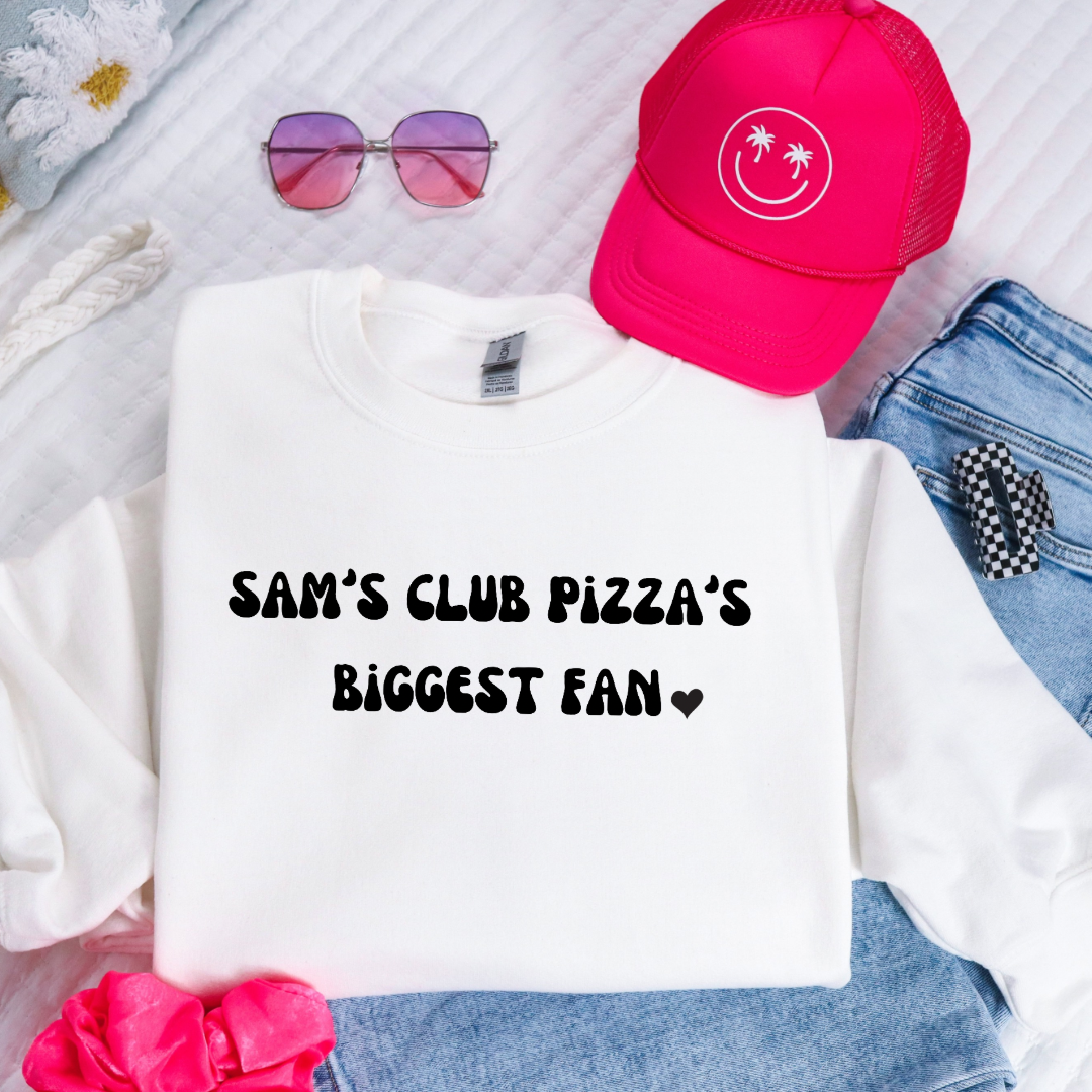 Sam's Club Pizza Biggest Fan Youth Crewneck