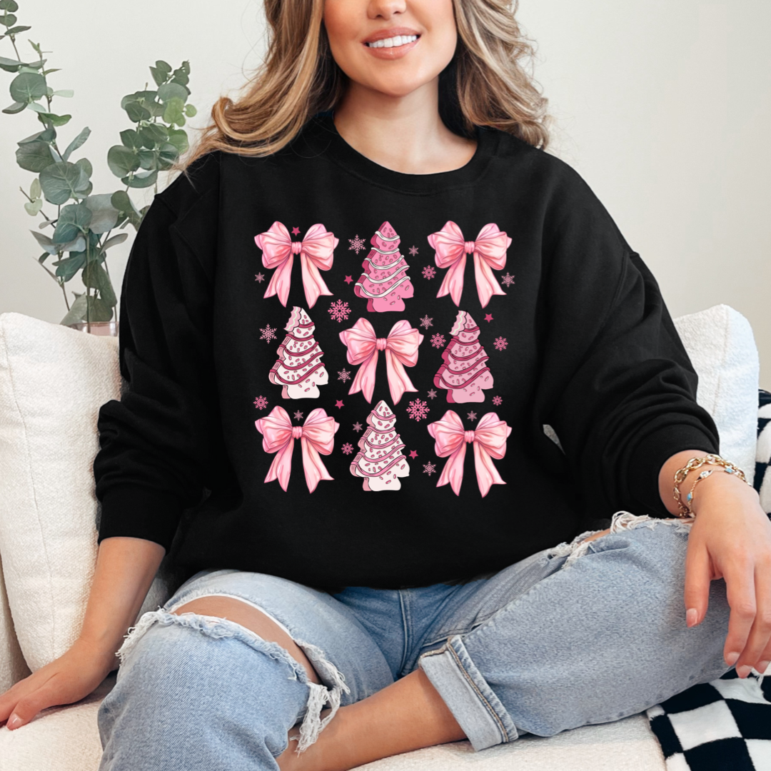 Pink Christmas Cakes Coquette Crewneck & Hoodie