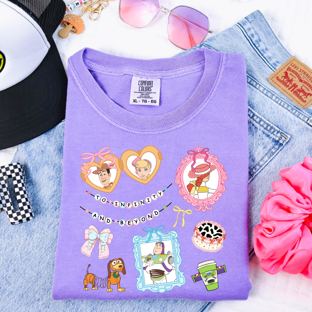 Customized Youth Violet Crewneck Coquette Toy story Matching Adult crew, tee and Youth crew available