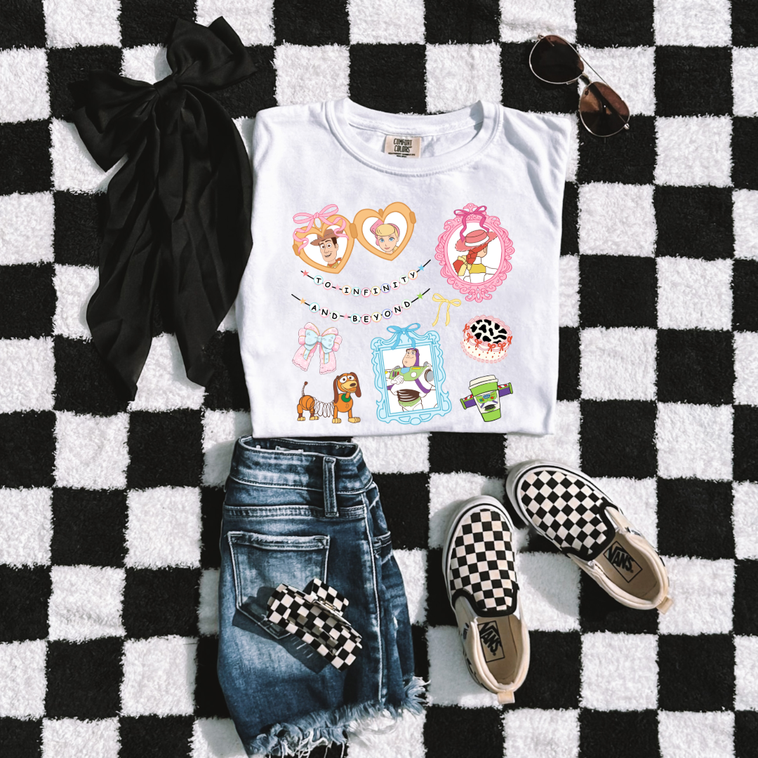Customized Youth White Crewneck Coquette Toy story Matching Adult crew, tee and Youth crew available