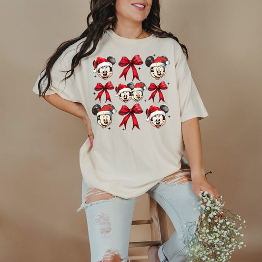 Mickey & Minnie Christmas Coquette Graphic Tee