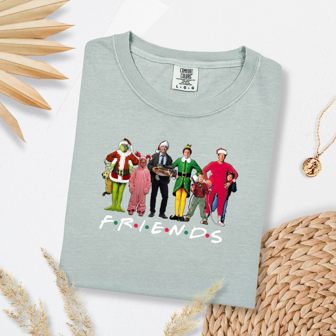 Christmas Characters Friends Font Graphic Tee