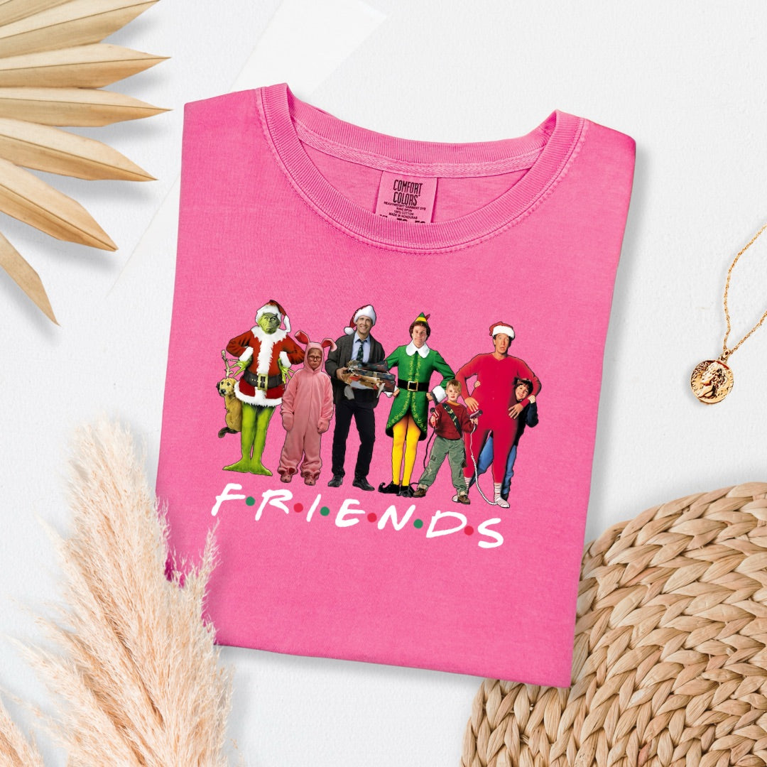 Christmas Characters Friends Font Graphic Tee