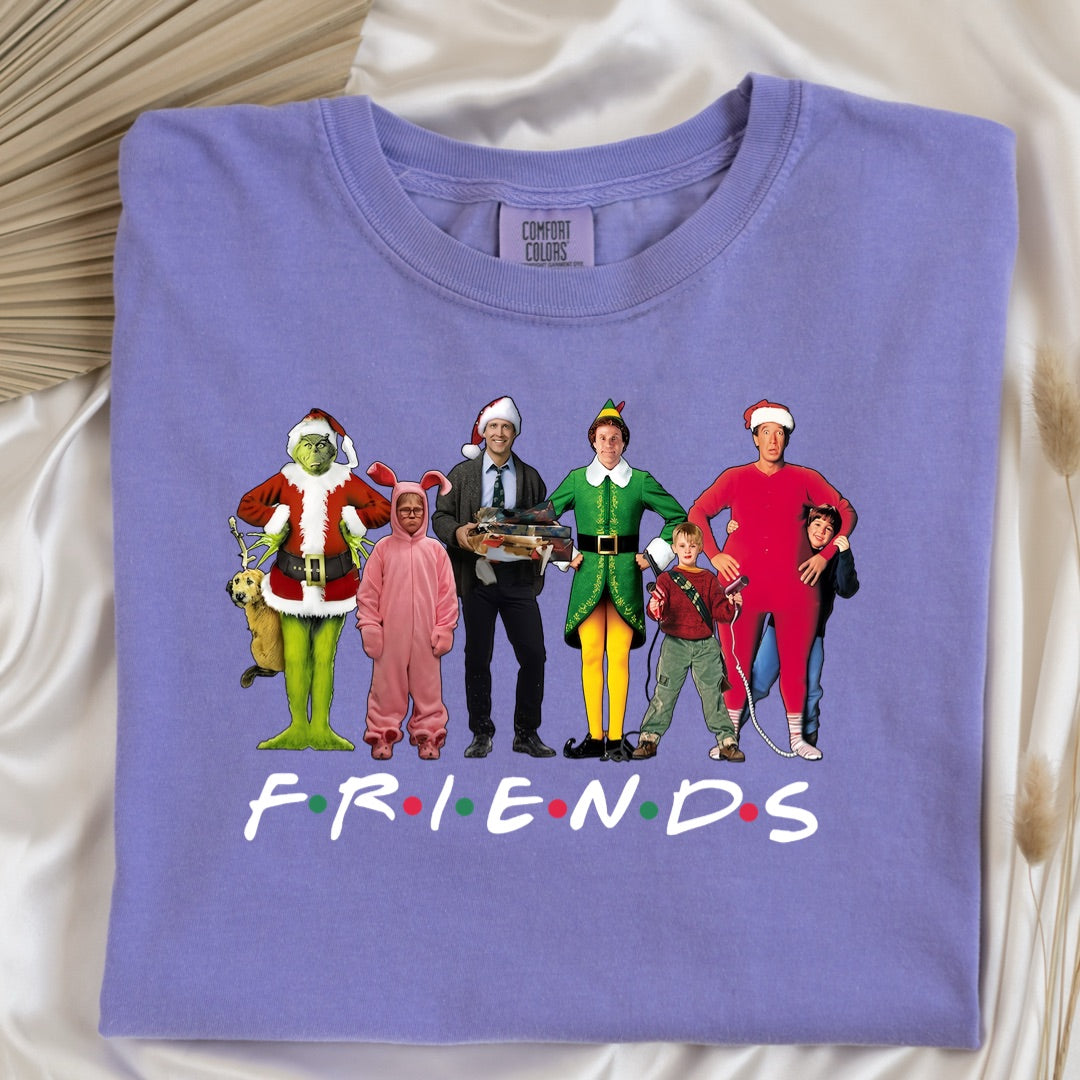 Christmas Characters Friends Font Graphic Tee