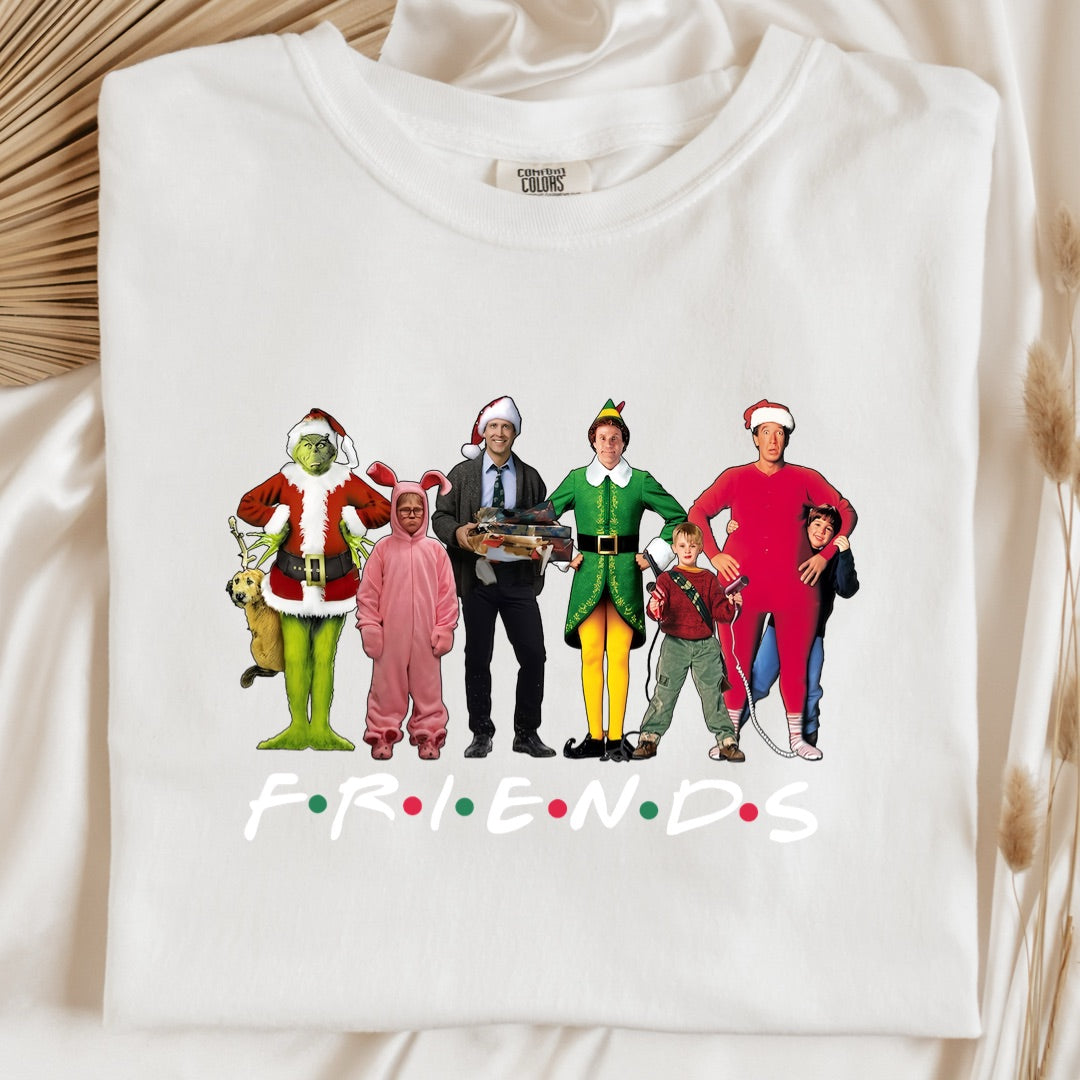 Christmas Characters Friends Font Graphic Tee