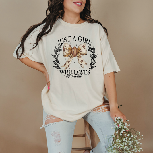 Just A Girl Who Loves Football Graphic Tee