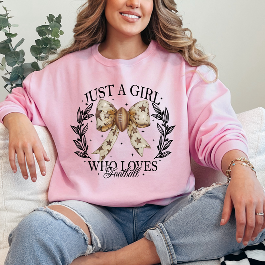 Just A Girl Who Loves Football Crewneck & Hoodie