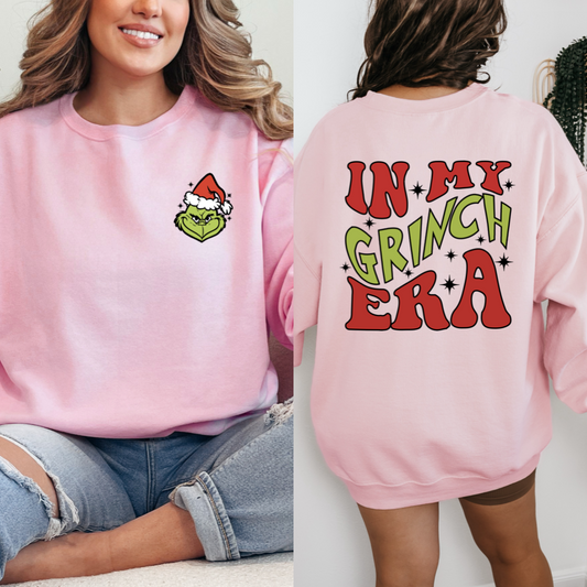 Red In My Grinch Era Crewneck & Hoodie