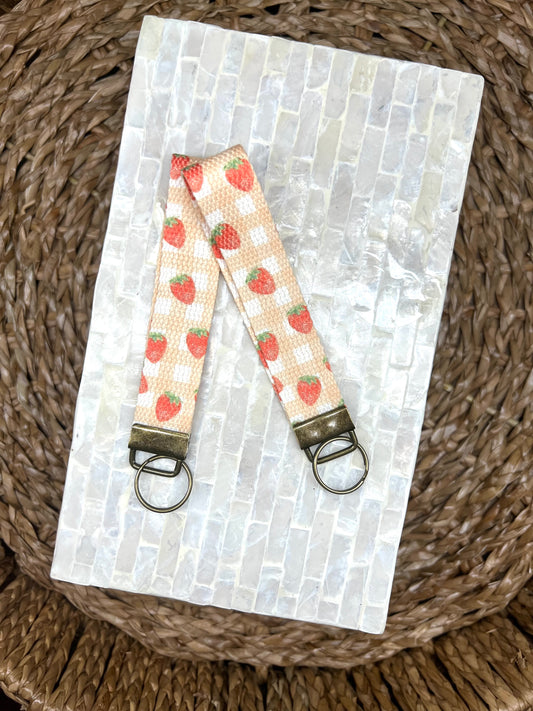 Strawberry Fields Keychain Wristlet