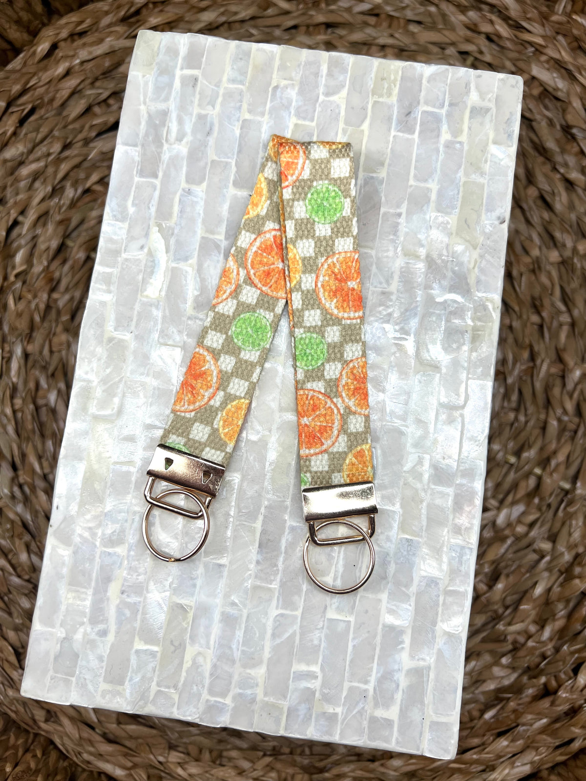 Summer Citrus Keychain Wristlet