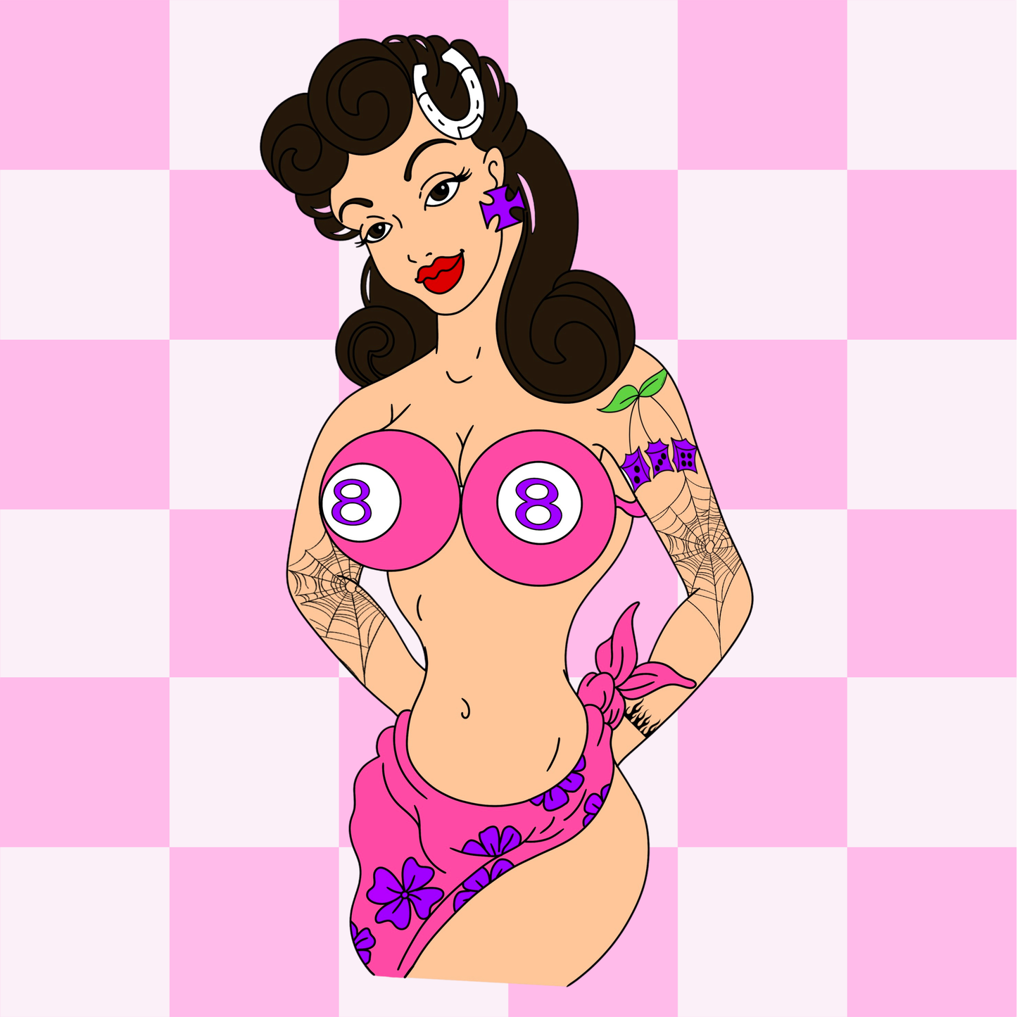 Pin Up Doll Sticker