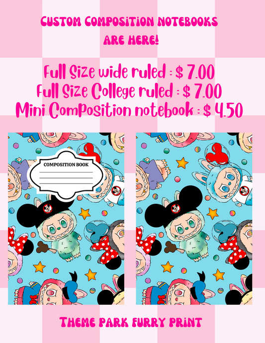 Theme Park Furry Custom Composition Notebook