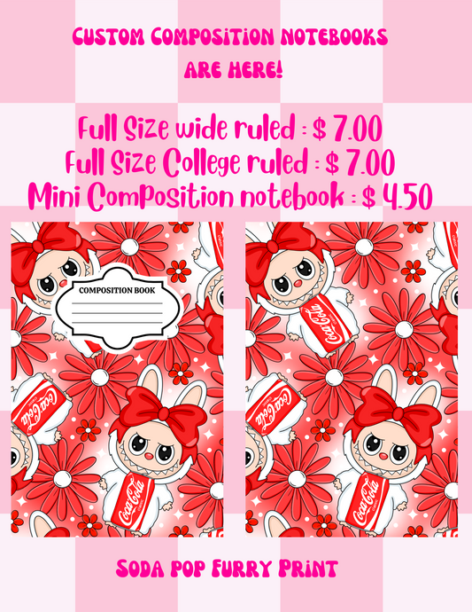 Soda Pop Furry Custom Composition Notebook