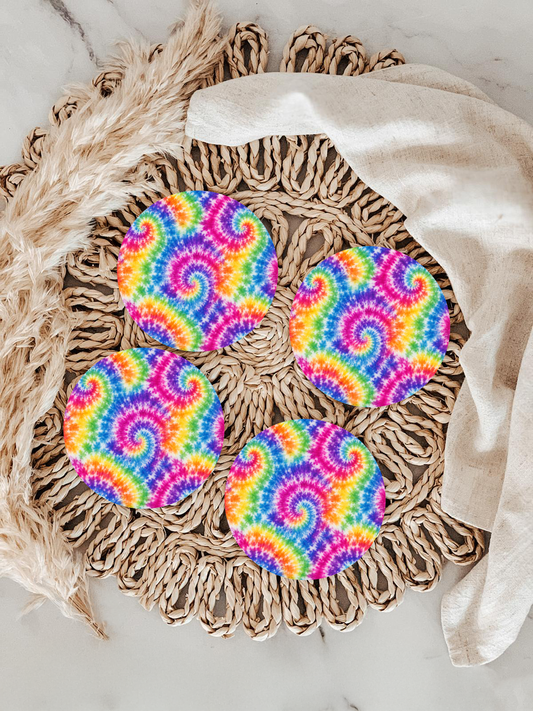 Taste the rainbow Car coasters