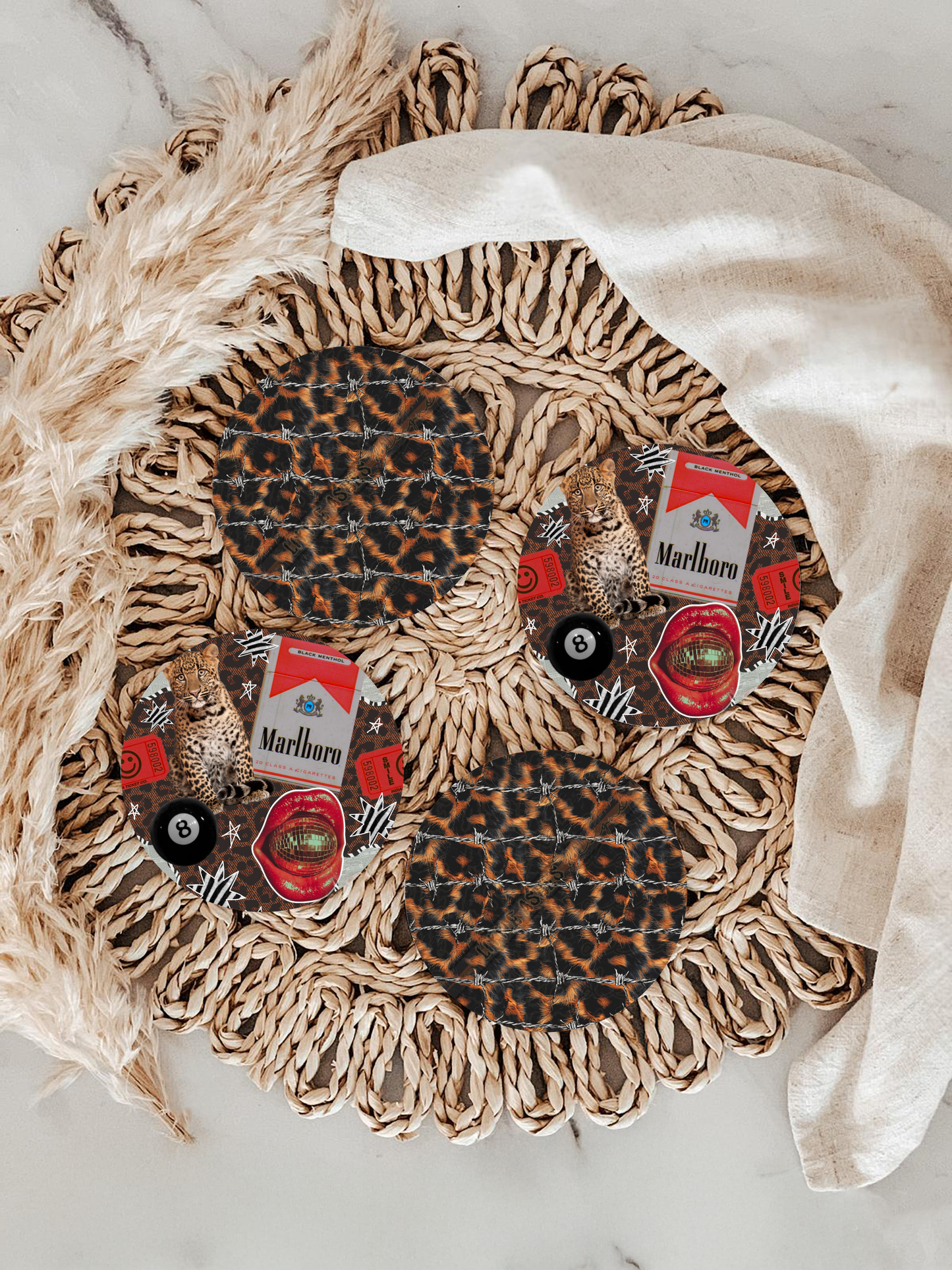 Hot Cigarette Mom Car Coasters