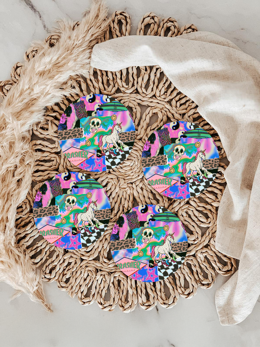 Trippy Collage Car Coasters