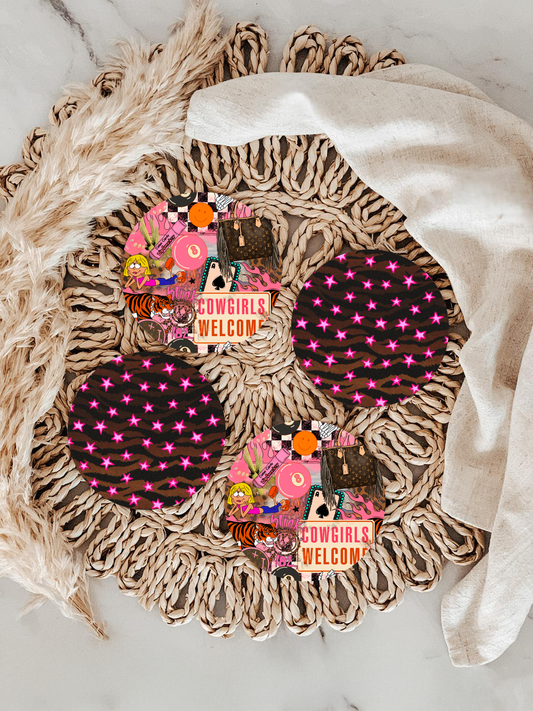 Starry Cowgirl Car Coasters