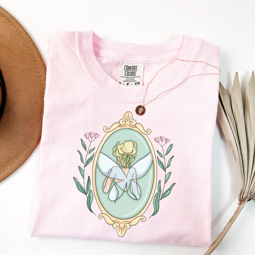 customized Adult Tee Fairy silhouette Blossom Pink Matching adult and youth Tees and crewnecks available 