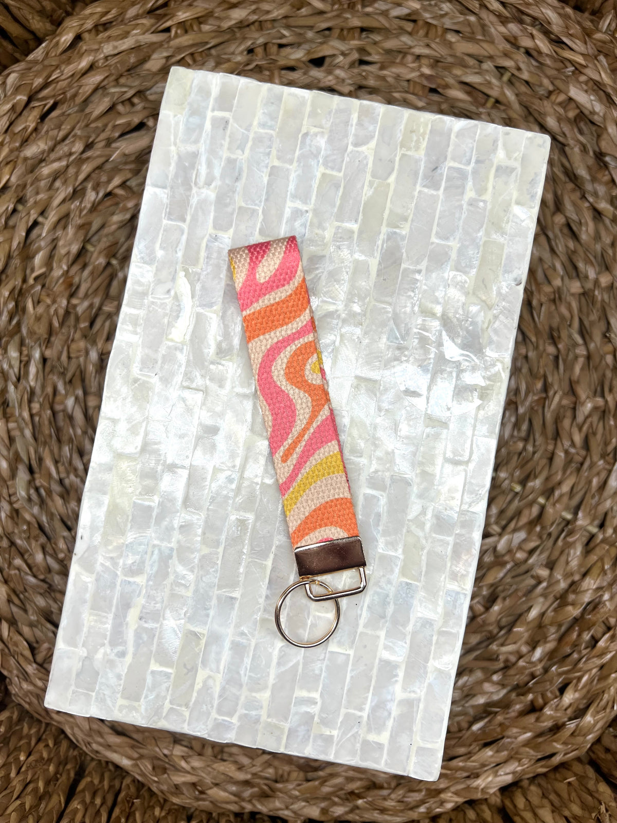 Strawberry Lemonade Swirl Keychain Wristlet