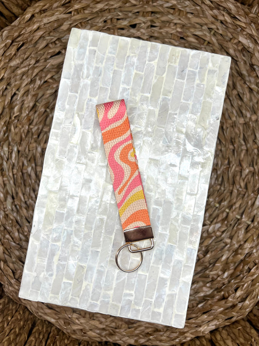 Strawberry Lemonade Swirl Keychain Wristlet