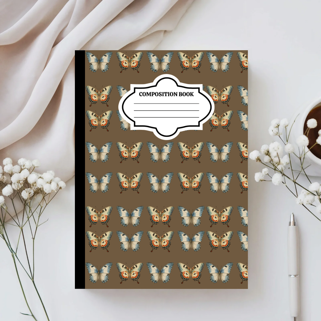 Folklore Butterflies Custom Composition Notebook