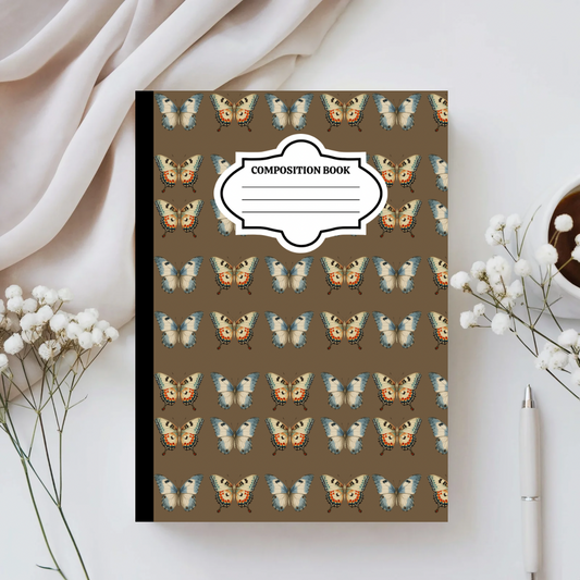 Folklore Butterflies Custom Composition Notebook