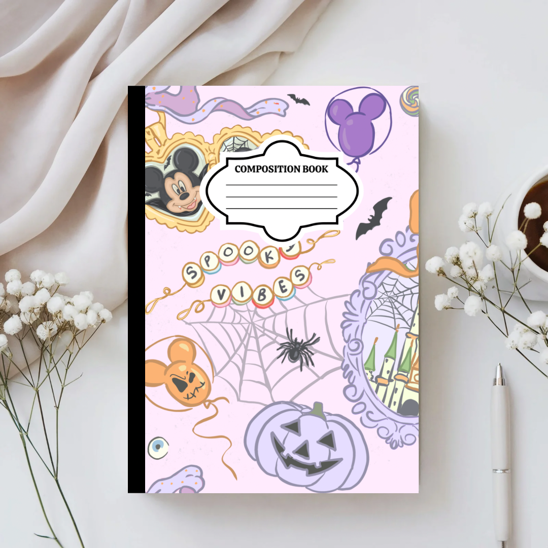 Magic Pink Spooky vibes Custom Composition Notebook