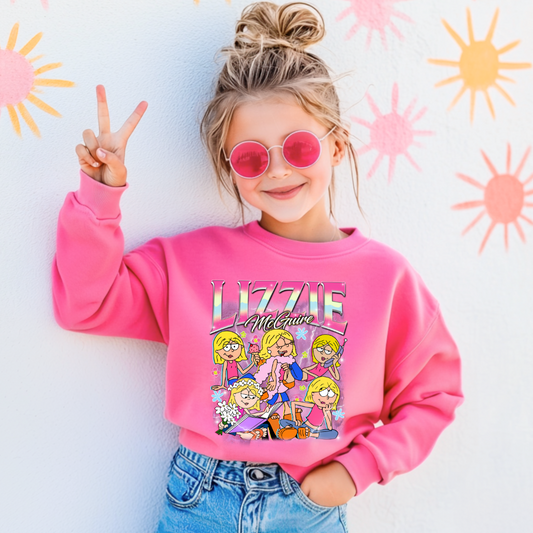 Customized Pink Vintage inspired Lizzie McGuire Youth Crewneck