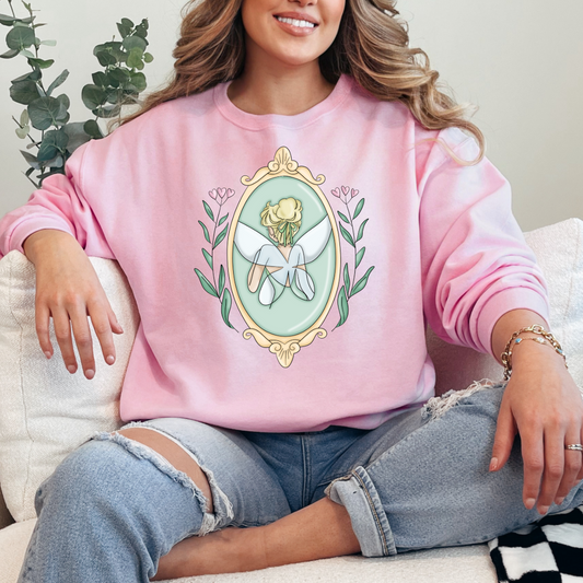 customized Adult Crewneck Fairy silhouette Blossom pink Matching adult and youth tees and crewnecks available 