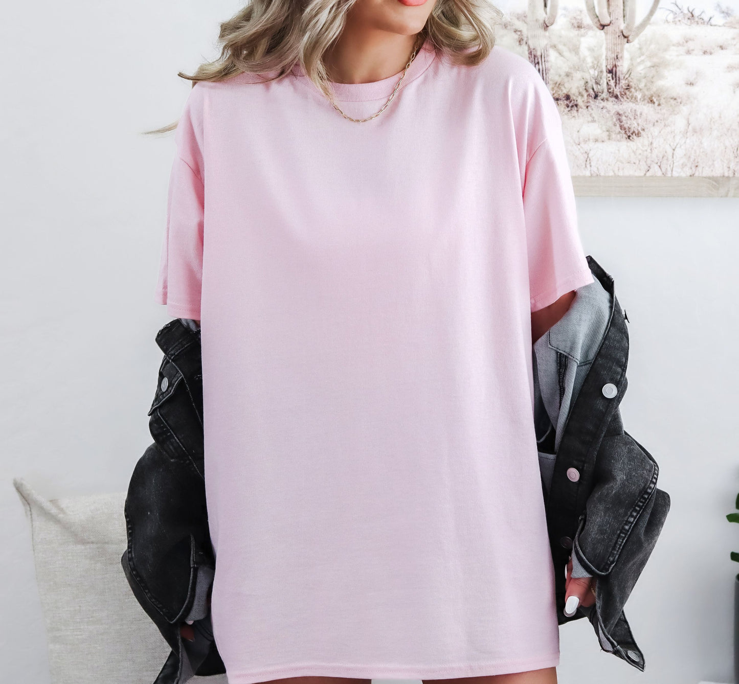 Light Pink Gildan 5000 Customizable Graphic Tee
