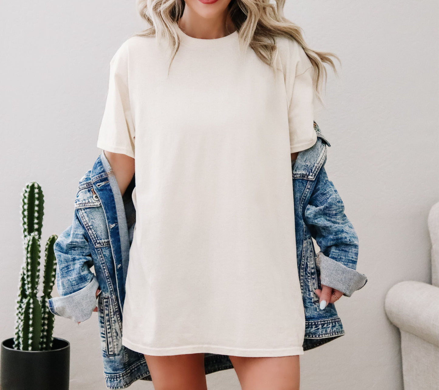 Natural Gildan 5000 Customizable Graphic Tee