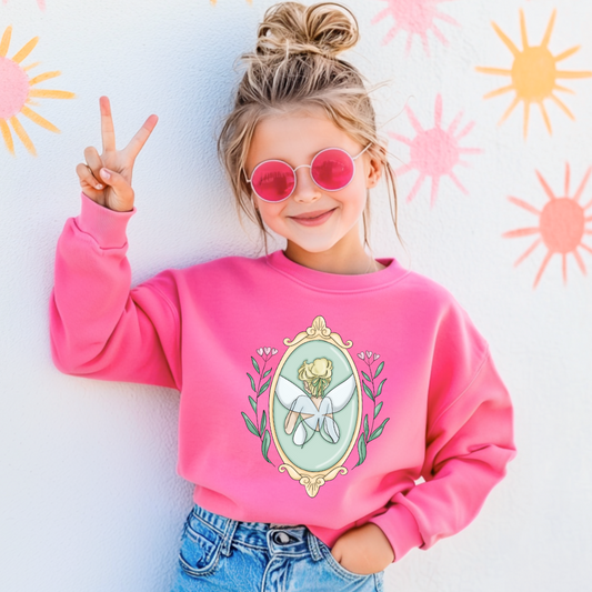Customized Youth Tinkerbell Fairy Sillhouette Crewneck Matching adult and youth tee available 