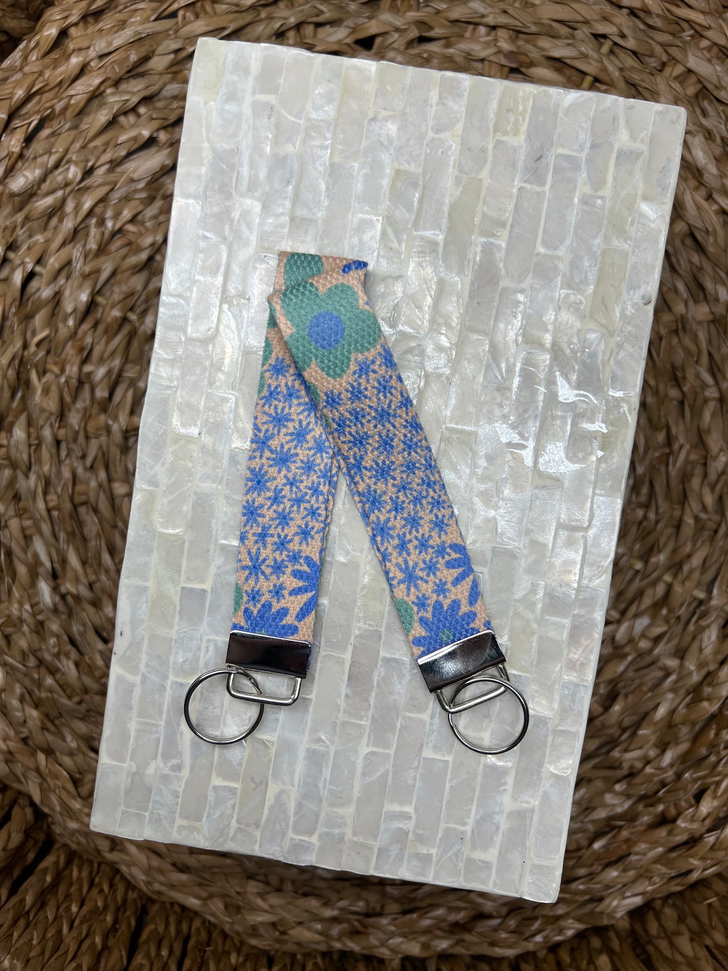 Ocean Blooms Keychain Wristlet