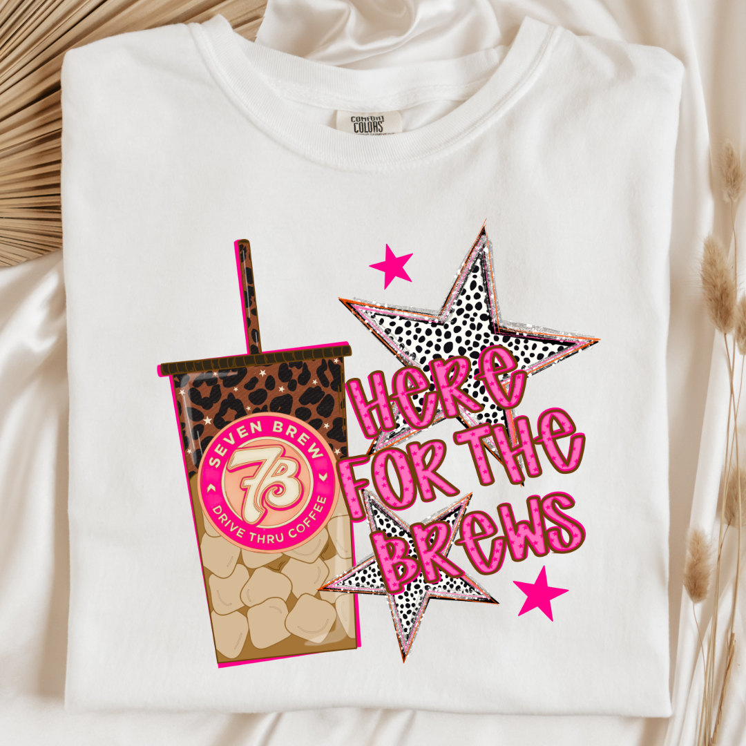 Here For The Brews Graphic Tee & Crewneck