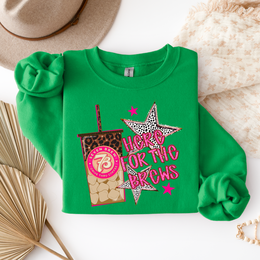 Here For The Brews Graphic Tee & Crewneck