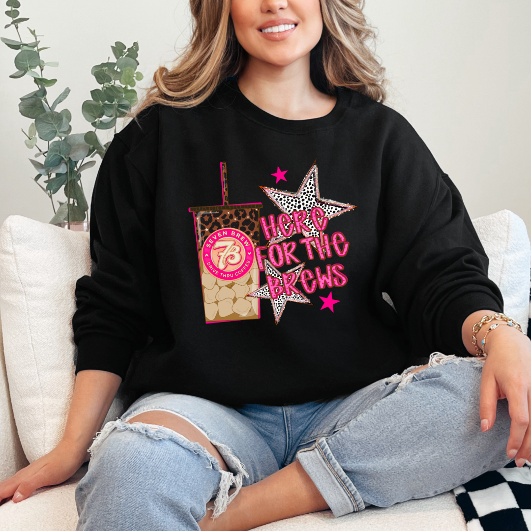 Here For The Brews Graphic Tee & Crewneck