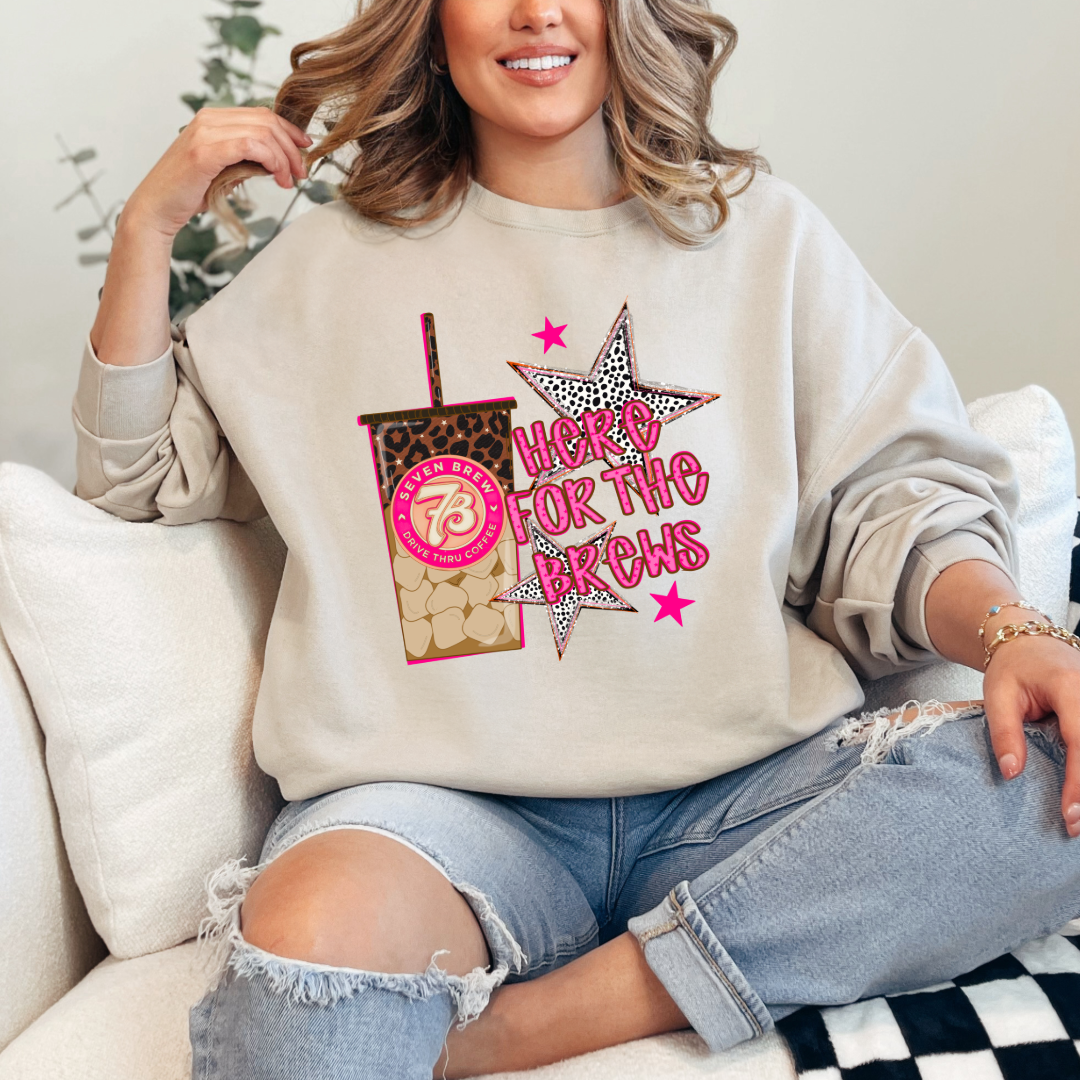 Here For The Brews Graphic Tee & Crewneck