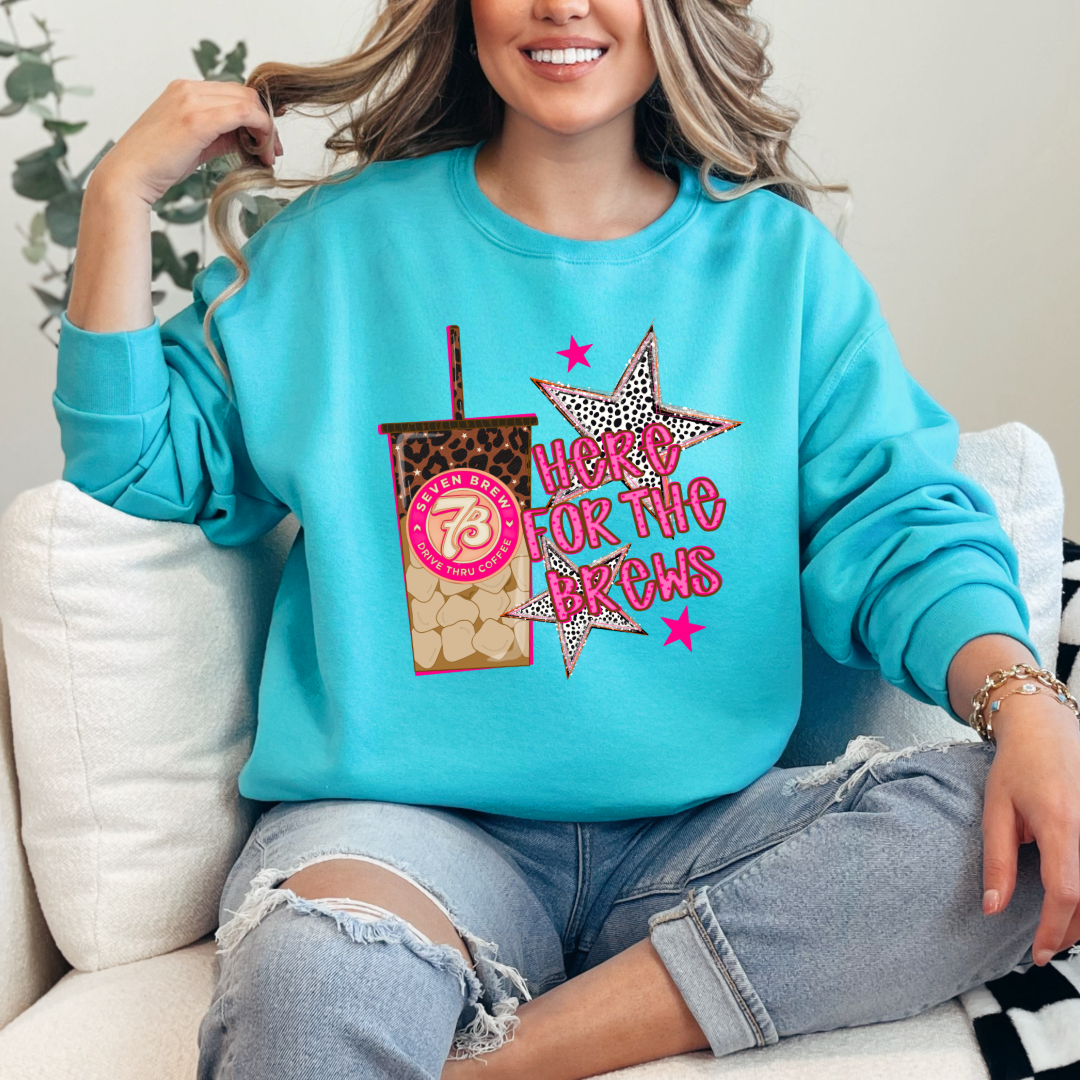 Here For The Brews Graphic Tee & Crewneck