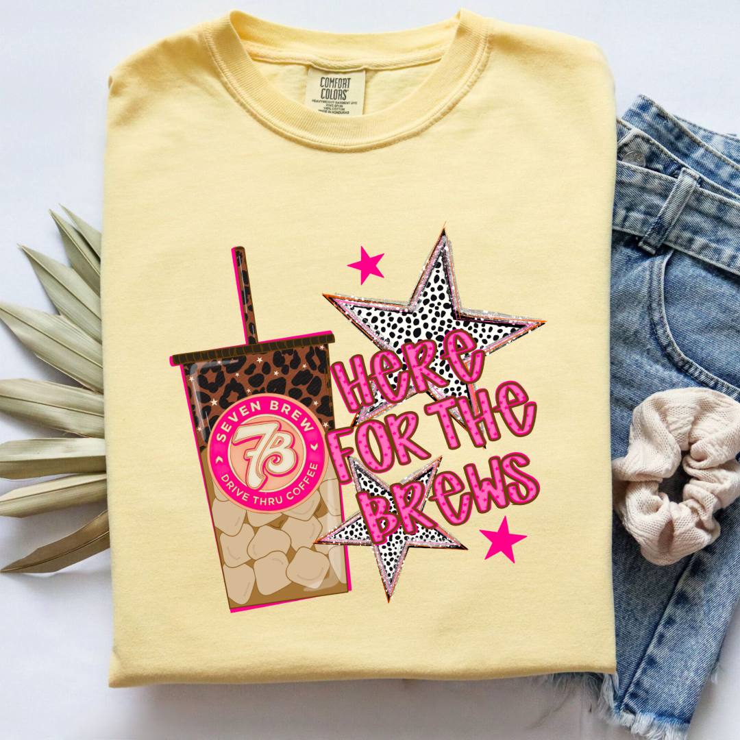 Here For The Brews Graphic Tee & Crewneck
