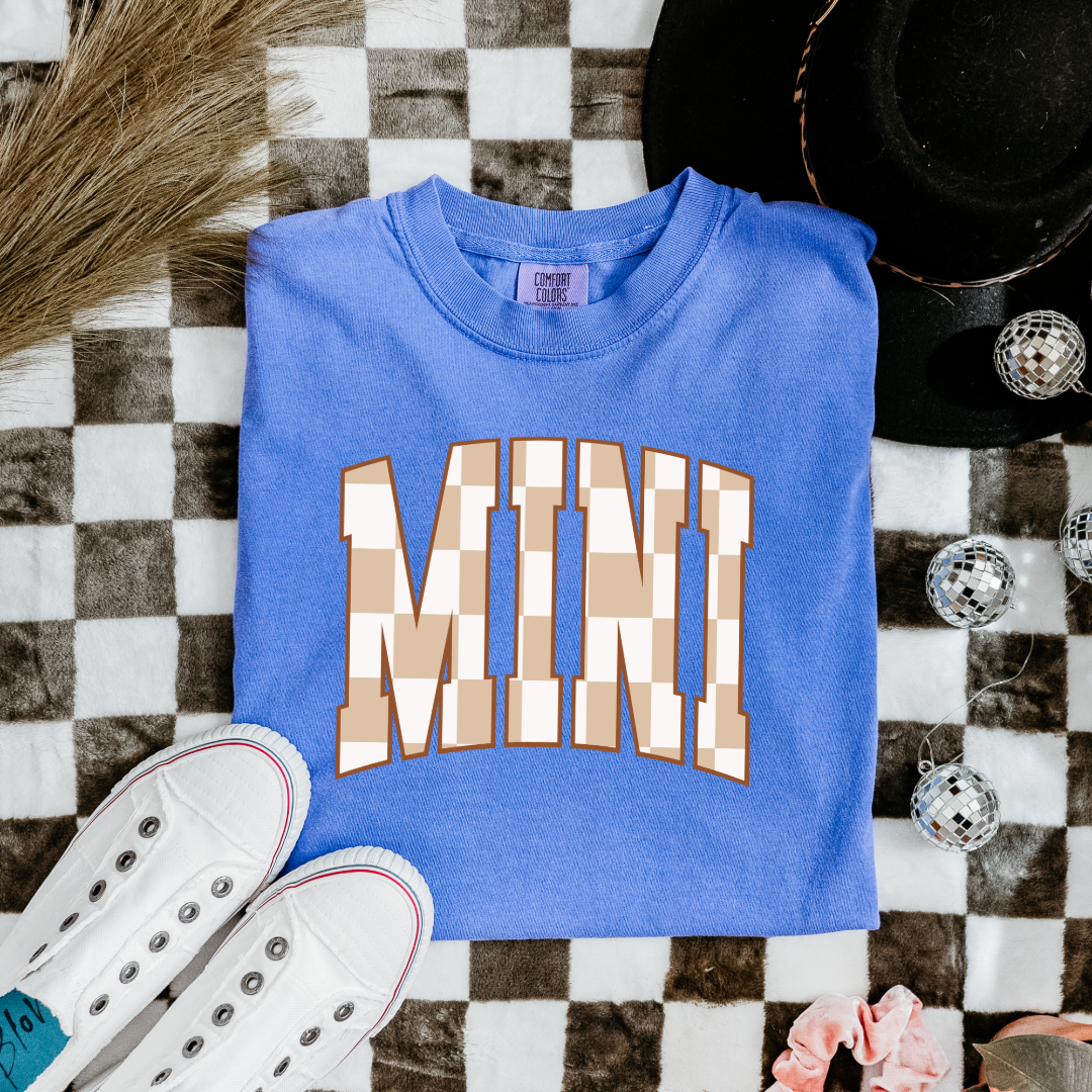 Mini Brown Checkered Youth Graphic Tee