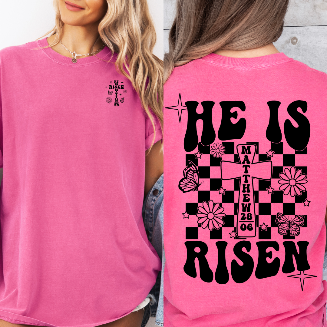 He Is Risen Black Graphic Tee