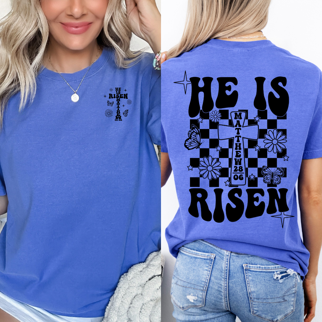 He Is Risen Black Graphic Tee