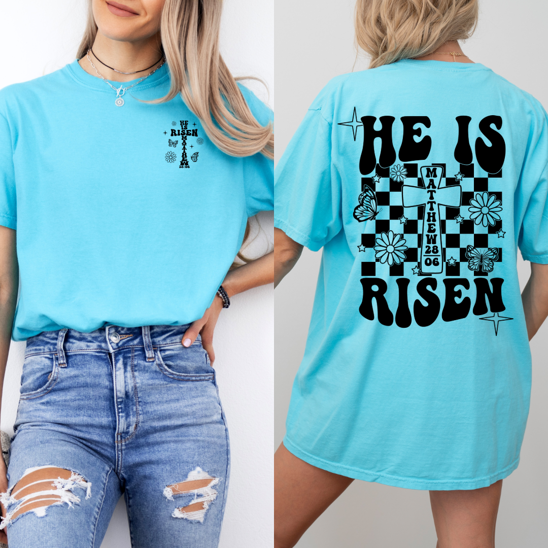 He Is Risen Black Graphic Tee