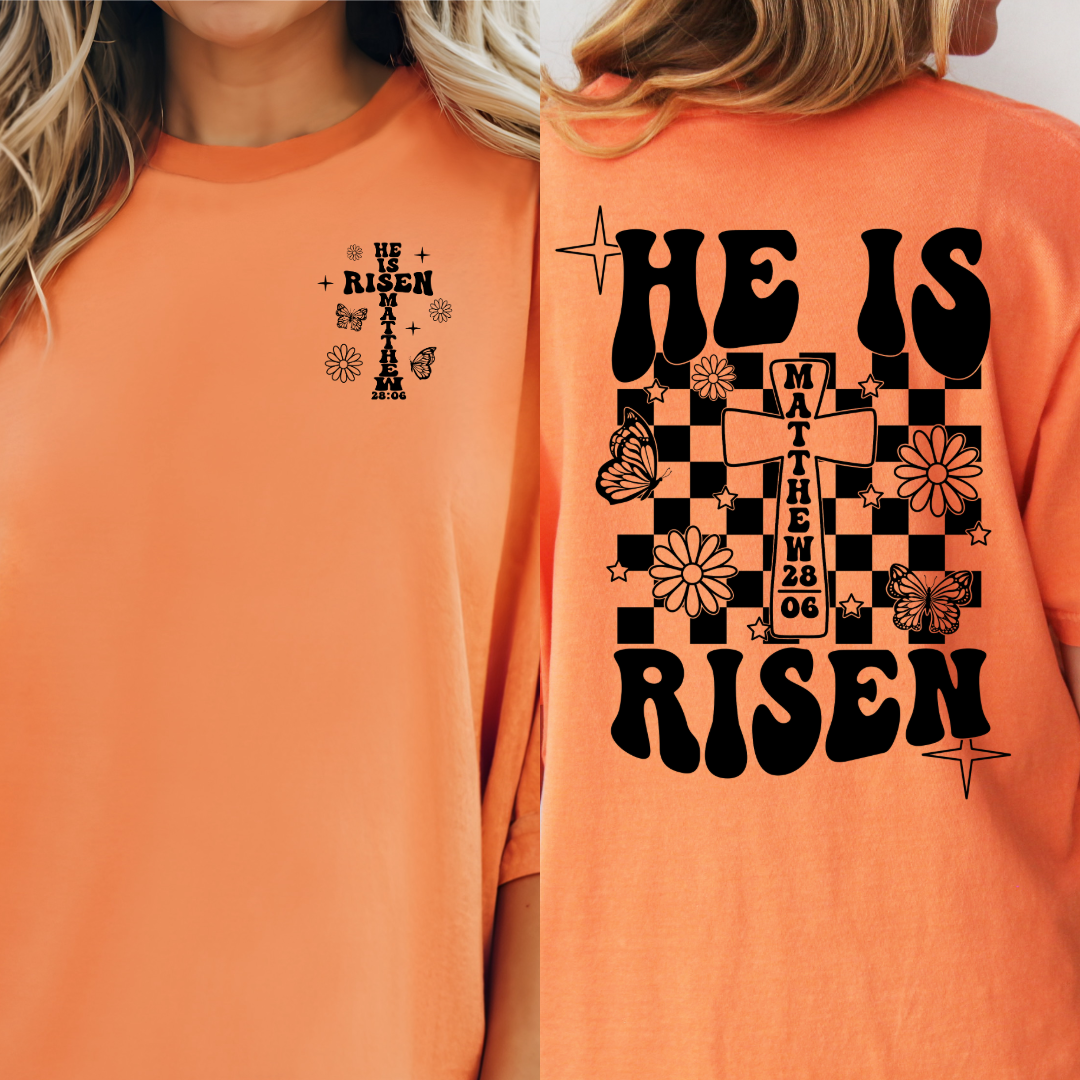 He Is Risen Black Graphic Tee