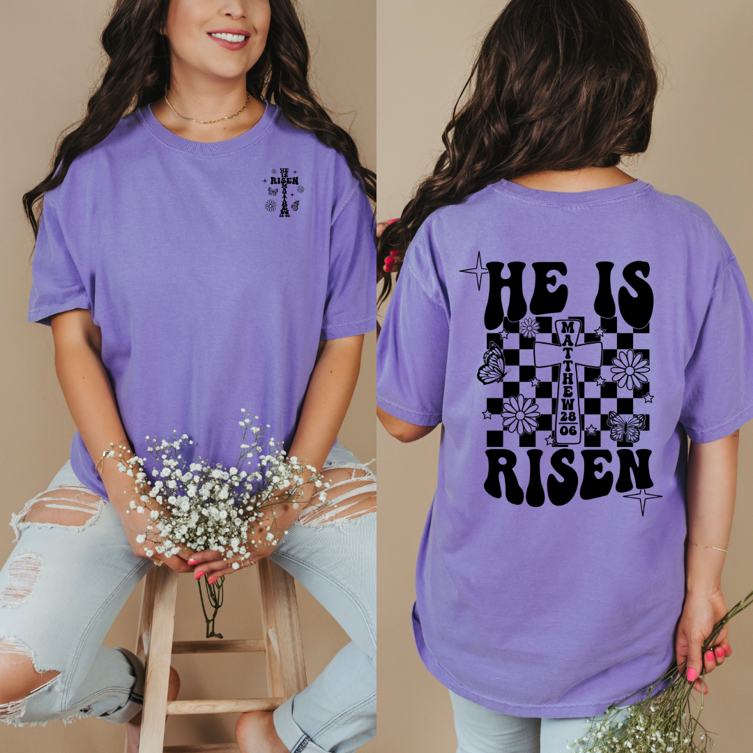 He Is Risen Black Graphic Tee