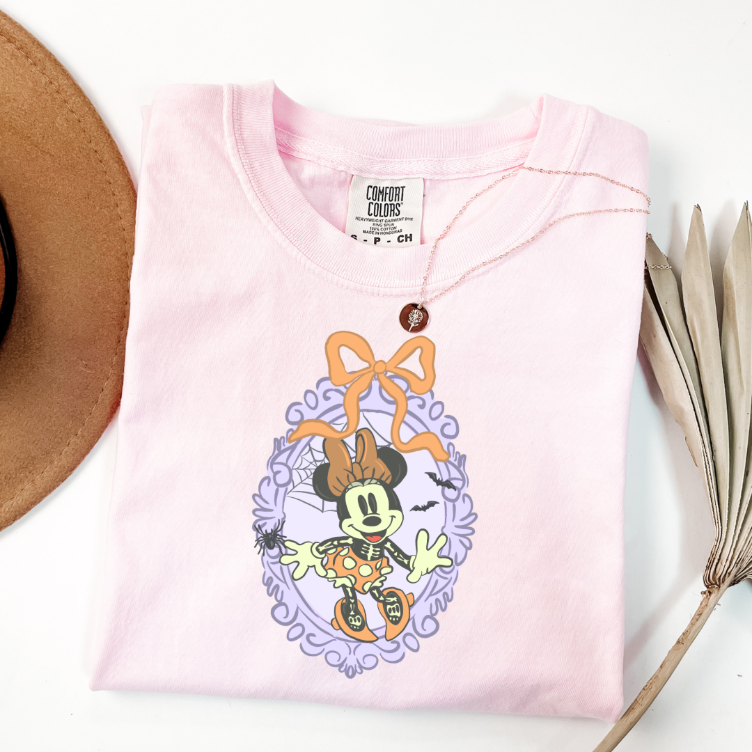 Spooky Season Coquette Mouse with bow Graphic Tee